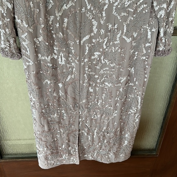 Mac Duggal EMBELLISHED HIGH NECK PUFF SLEEVE FITTED DRESS size 16 NEW $498 - Picture 13 of 16